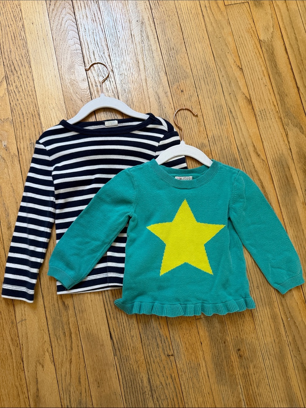 Crewcuts Teal Long-Sleeve Star Sweater with Navy Stripe Tee